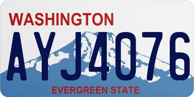 WA license plate AYJ4076