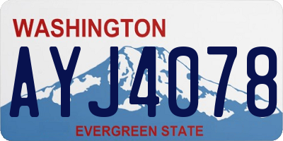 WA license plate AYJ4078
