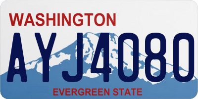 WA license plate AYJ4080