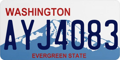 WA license plate AYJ4083