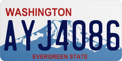 WA license plate AYJ4086