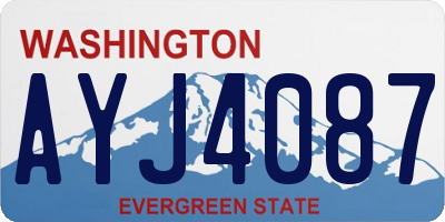 WA license plate AYJ4087