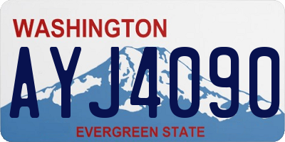 WA license plate AYJ4090