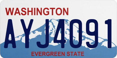 WA license plate AYJ4091