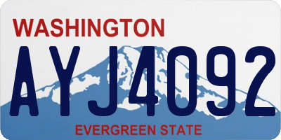 WA license plate AYJ4092