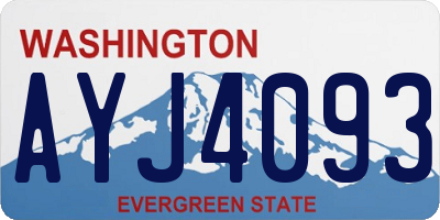 WA license plate AYJ4093