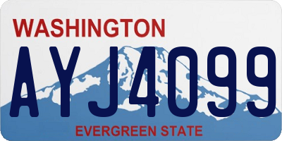 WA license plate AYJ4099