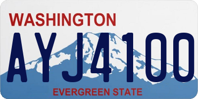 WA license plate AYJ4100