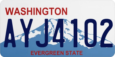 WA license plate AYJ4102