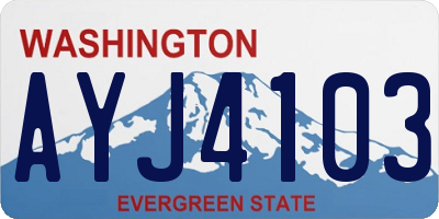 WA license plate AYJ4103