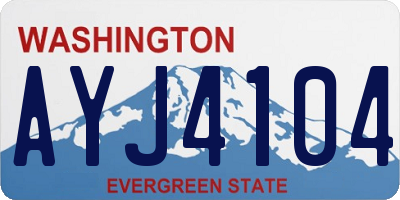 WA license plate AYJ4104