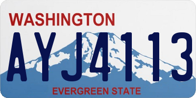 WA license plate AYJ4113