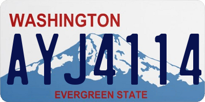 WA license plate AYJ4114