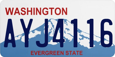 WA license plate AYJ4116