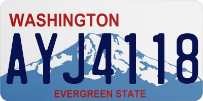 WA license plate AYJ4118