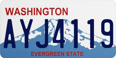 WA license plate AYJ4119