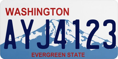 WA license plate AYJ4123