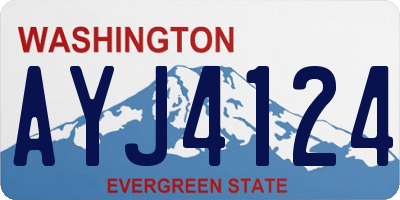 WA license plate AYJ4124