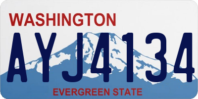 WA license plate AYJ4134