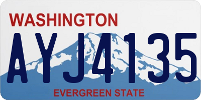 WA license plate AYJ4135