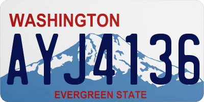 WA license plate AYJ4136