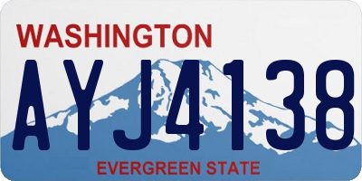 WA license plate AYJ4138