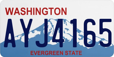 WA license plate AYJ4165
