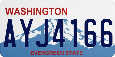 WA license plate AYJ4166