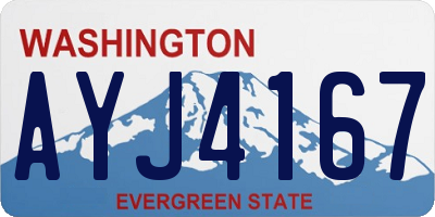 WA license plate AYJ4167