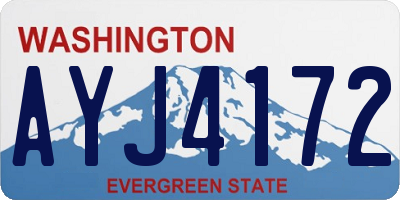 WA license plate AYJ4172