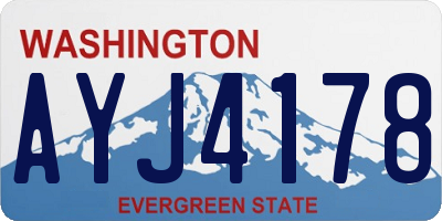 WA license plate AYJ4178