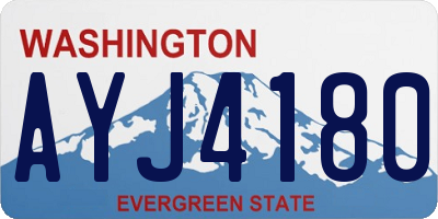 WA license plate AYJ4180
