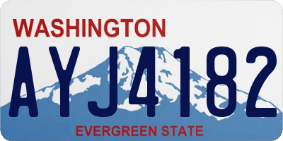 WA license plate AYJ4182