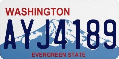 WA license plate AYJ4189