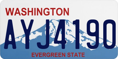 WA license plate AYJ4190