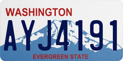 WA license plate AYJ4191