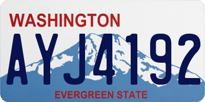 WA license plate AYJ4192