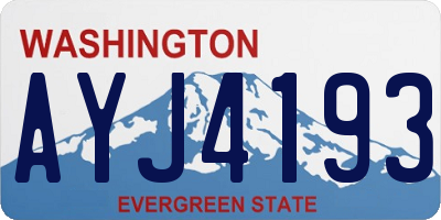 WA license plate AYJ4193