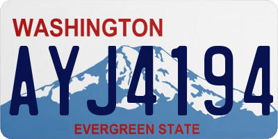 WA license plate AYJ4194