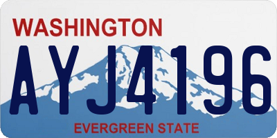 WA license plate AYJ4196