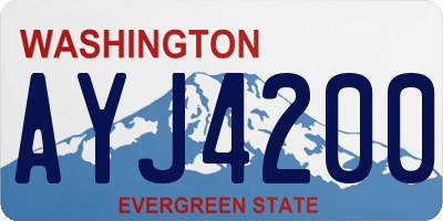 WA license plate AYJ4200