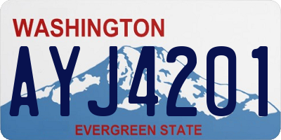WA license plate AYJ4201