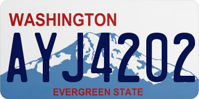 WA license plate AYJ4202