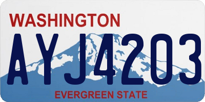 WA license plate AYJ4203