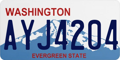 WA license plate AYJ4204