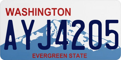 WA license plate AYJ4205