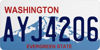 WA license plate AYJ4206