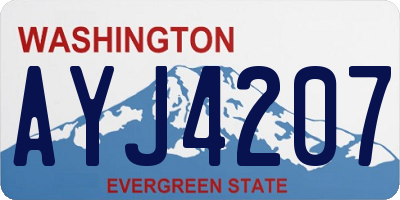 WA license plate AYJ4207