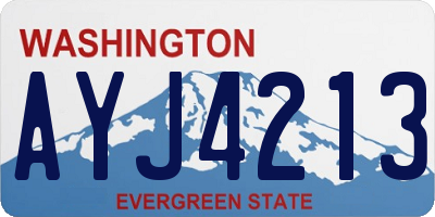 WA license plate AYJ4213