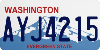 WA license plate AYJ4215